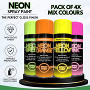4 x Neon Mix 400ml - D18