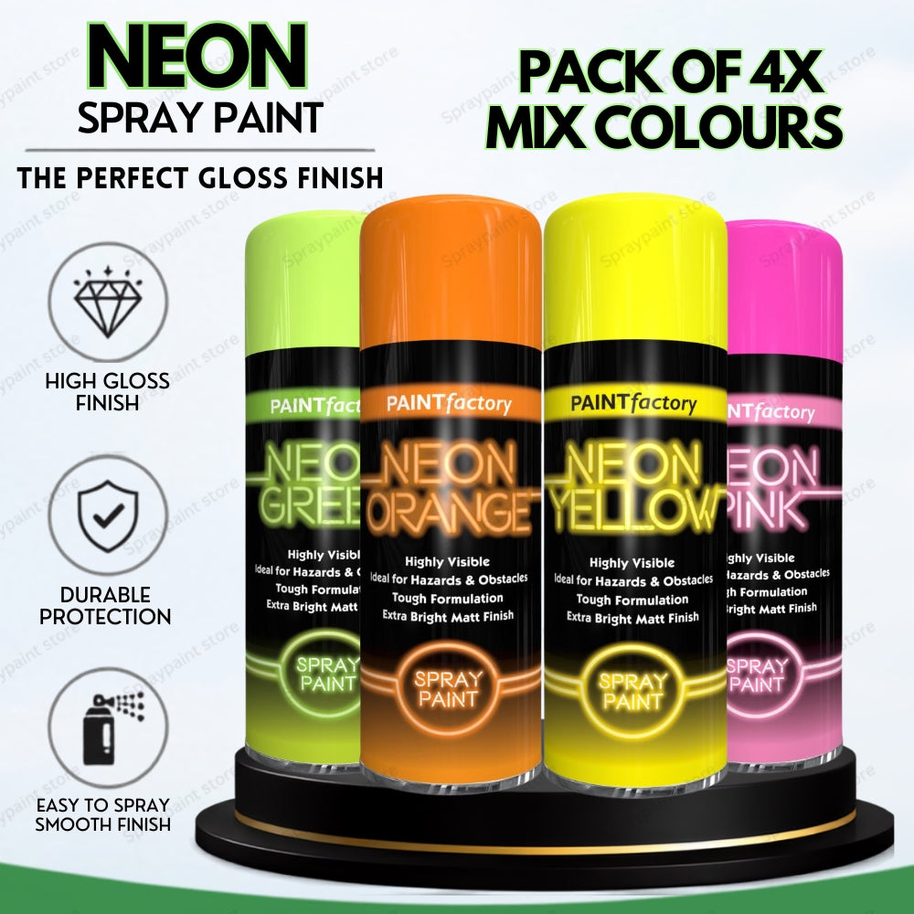 4 x Neon Mix Cans 400ml - D18