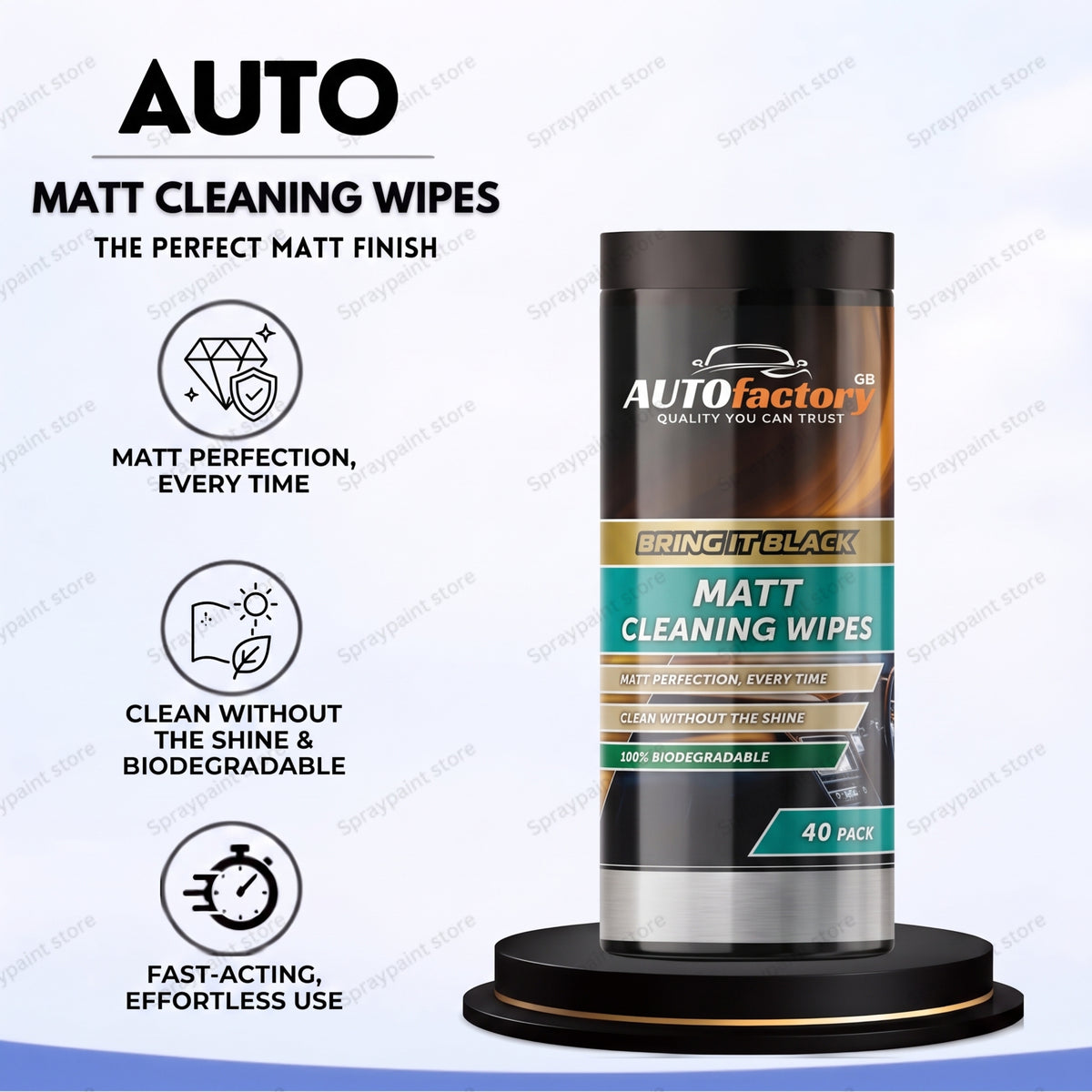 Interior Matt cleaning wipes - 40pk