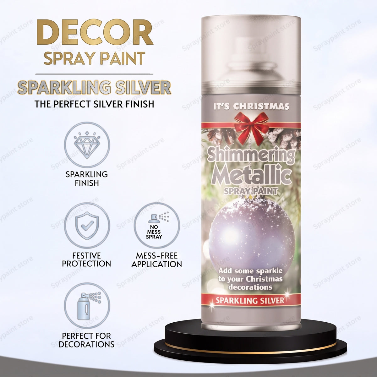 Glitter Metallic Xmas Silver 200ml