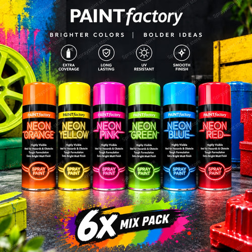 6 x Neon Mix Cans 400ml - D19