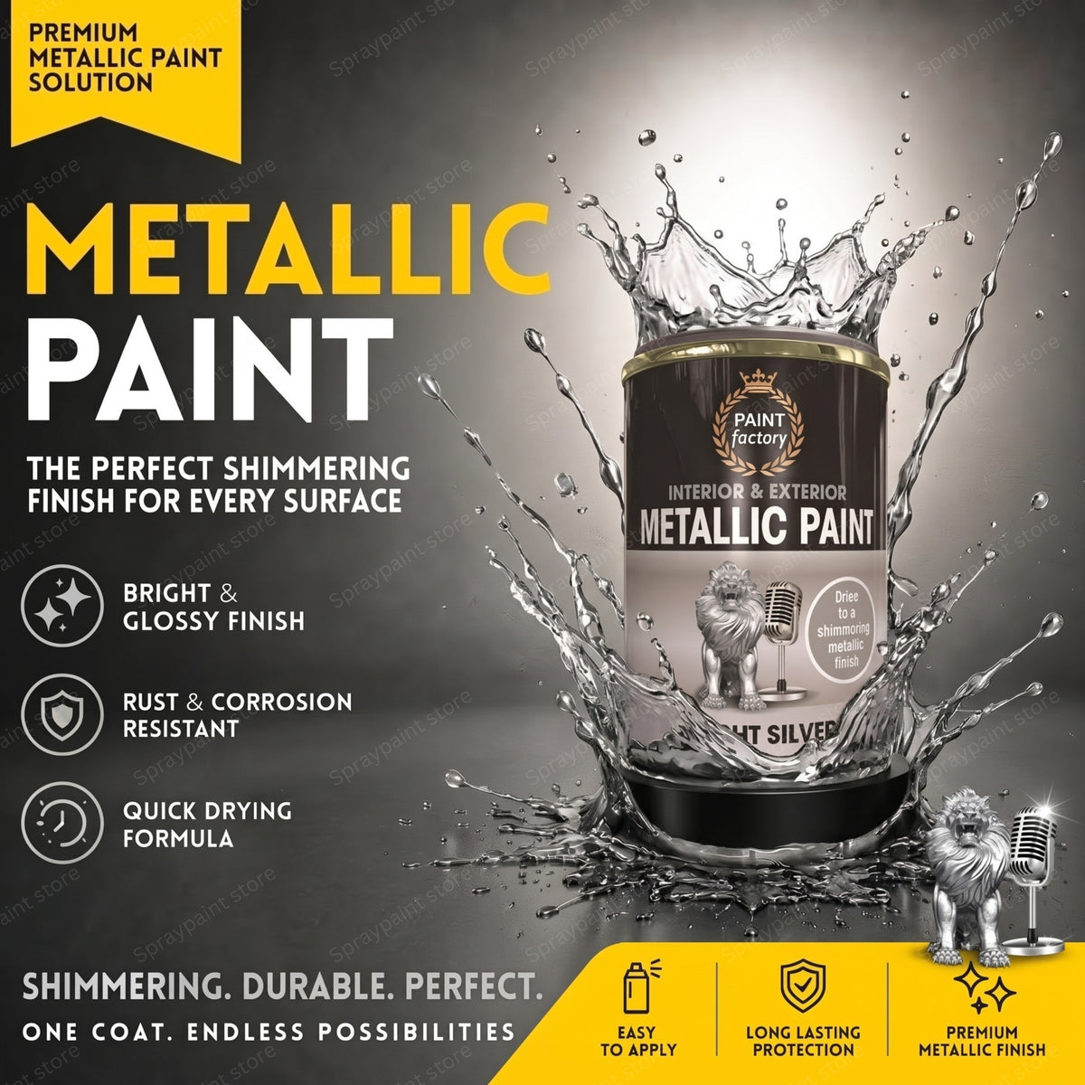 Tin Metallic Silver 300ml
