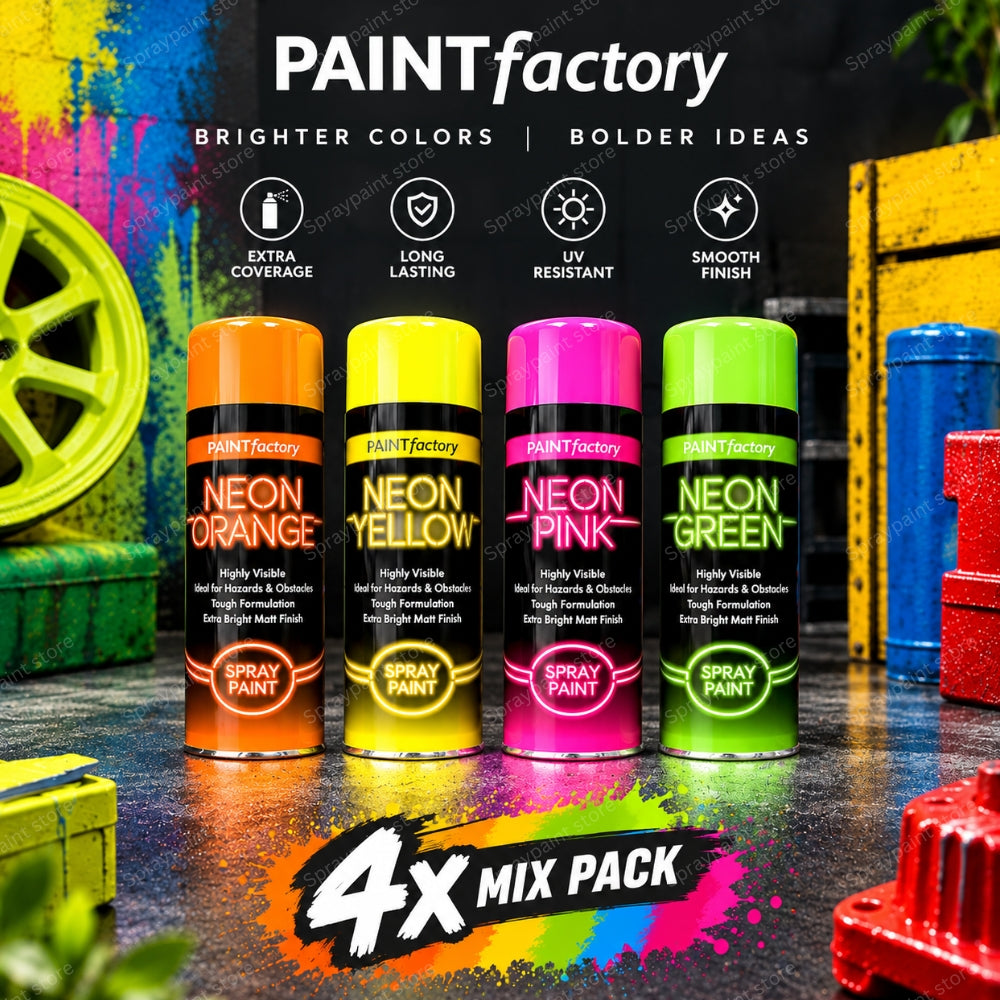 4 x Neon Mix Cans 400ml - D18