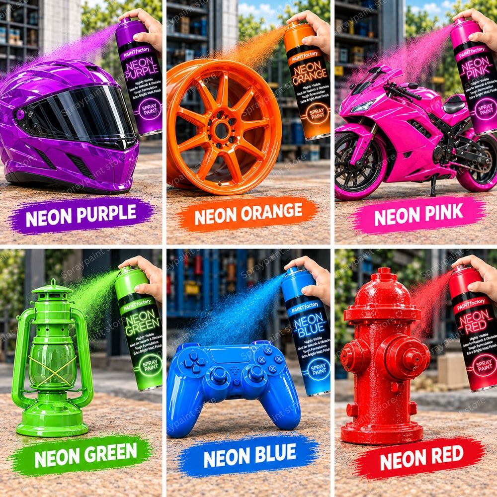 6x Neon Mix Cans 200ml - D4