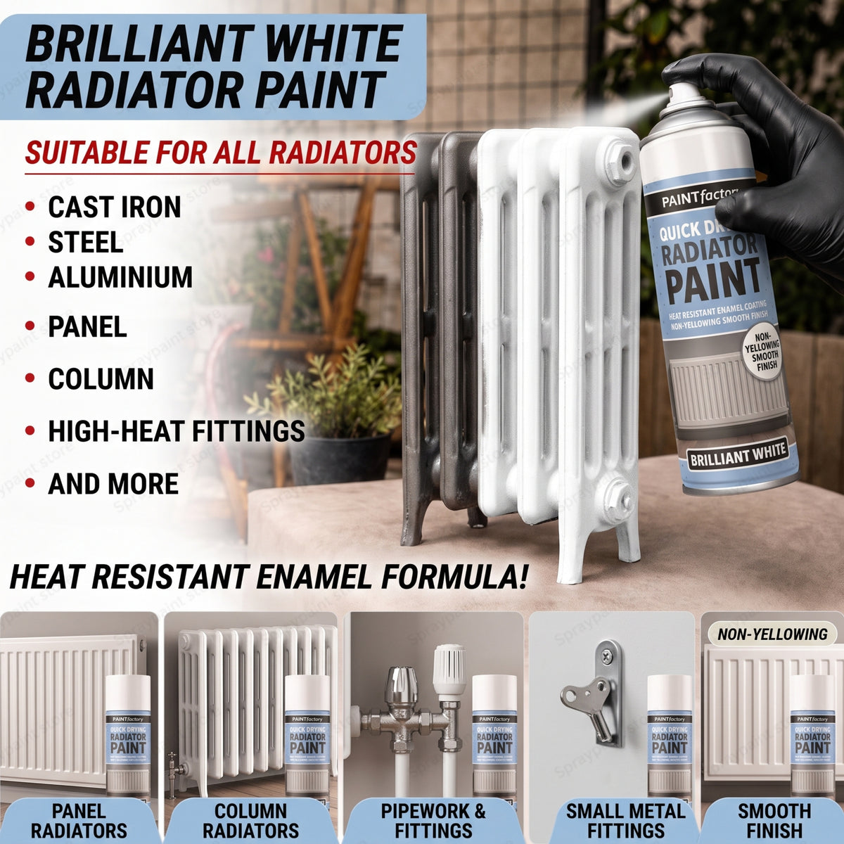 Spray Paint for Radiators & Heat-Resistant Surfaces