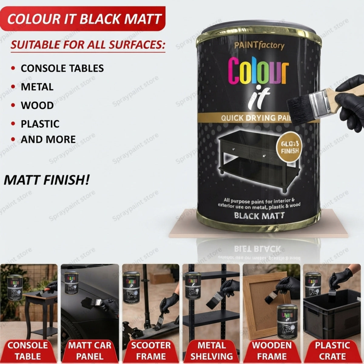 Tin Black Matt 300ml