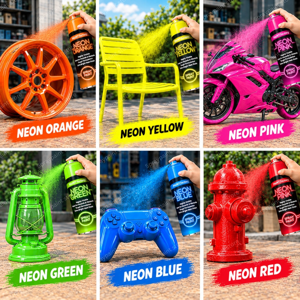 6 x Neon Mix Cans 400ml - D19
