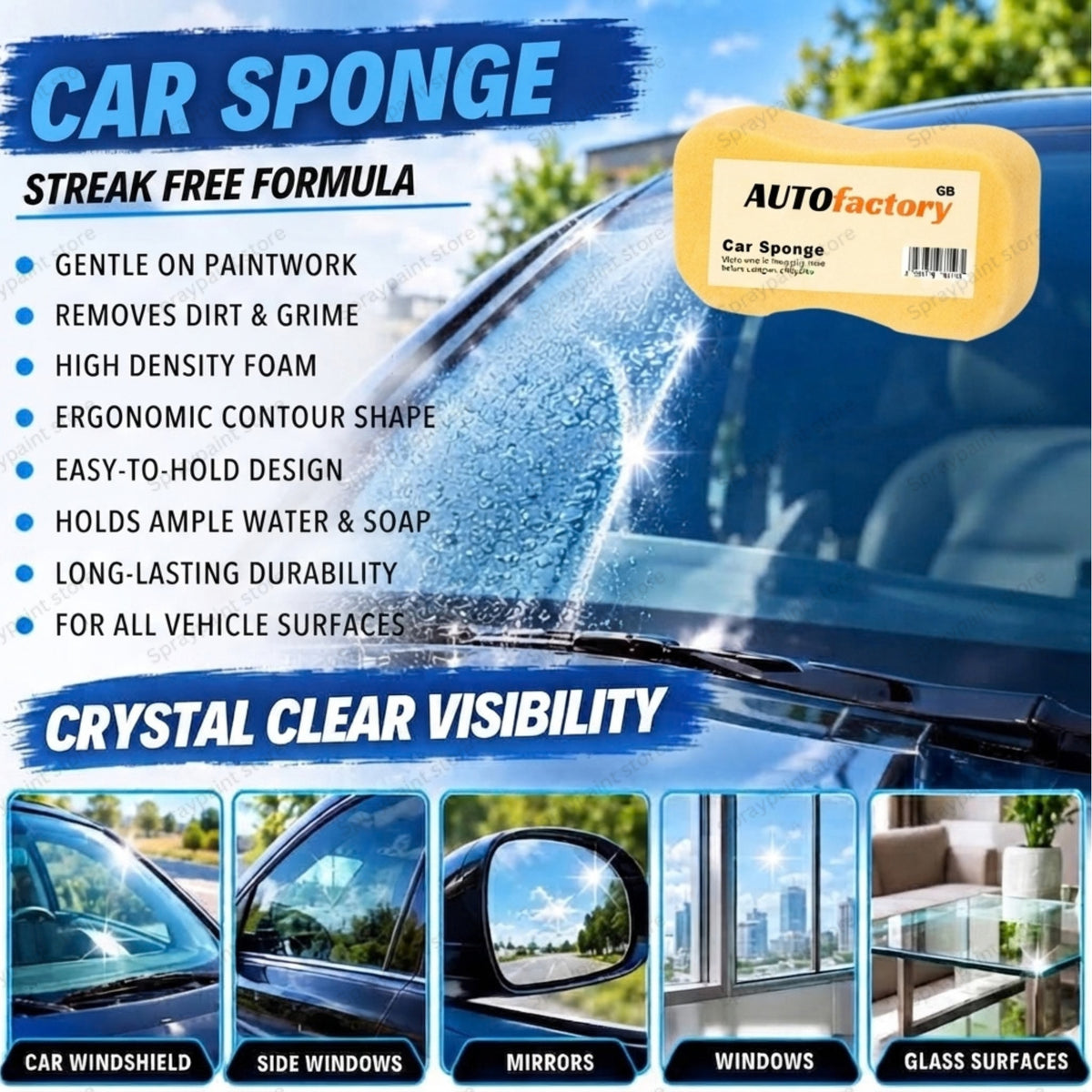 .3x Pack Car Sponge