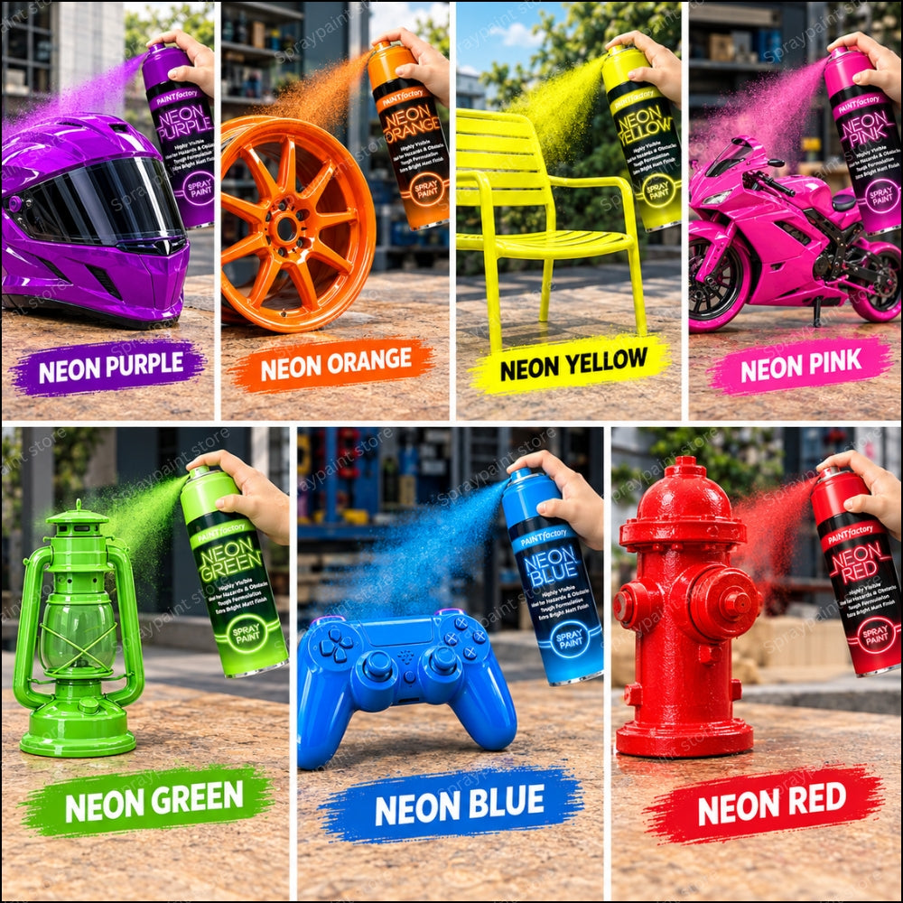 7x Neon Mix Cans 200ml - D3