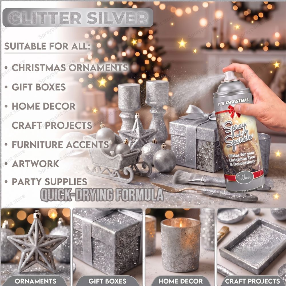 Glitter Xmas Silver 200ml