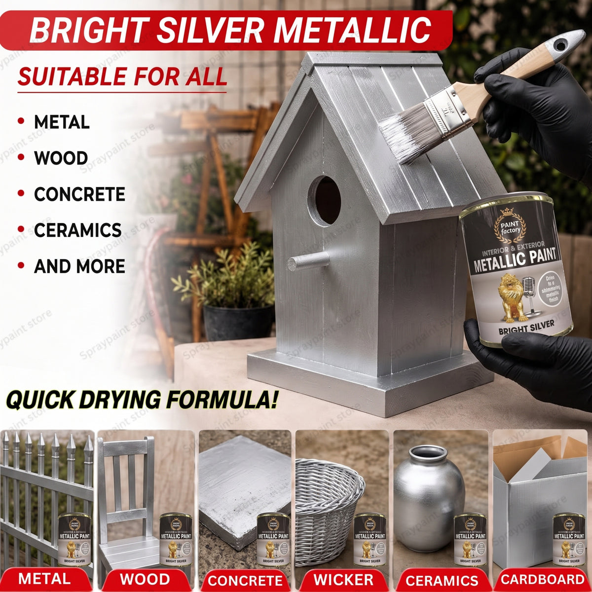 Tin Metallic Silver 300ml