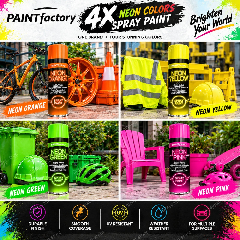 4 x Neon Mix Cans 400ml - D18