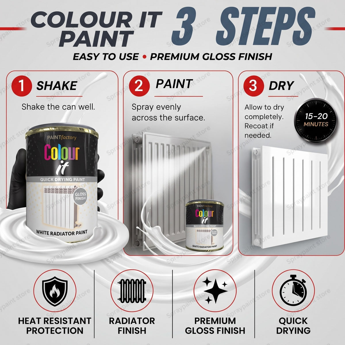 Tin White Radiator 300ml