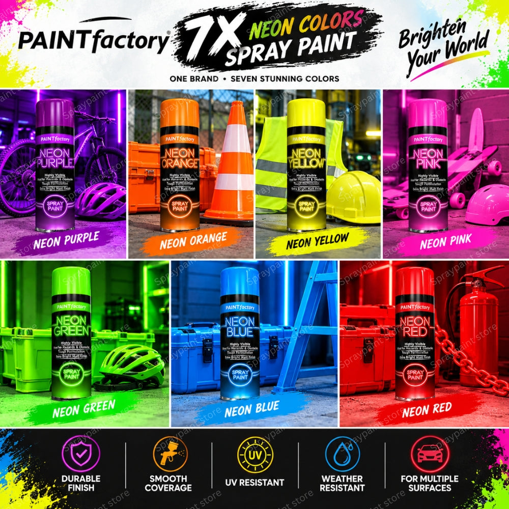 7x Neon Mix Cans 200ml - D3