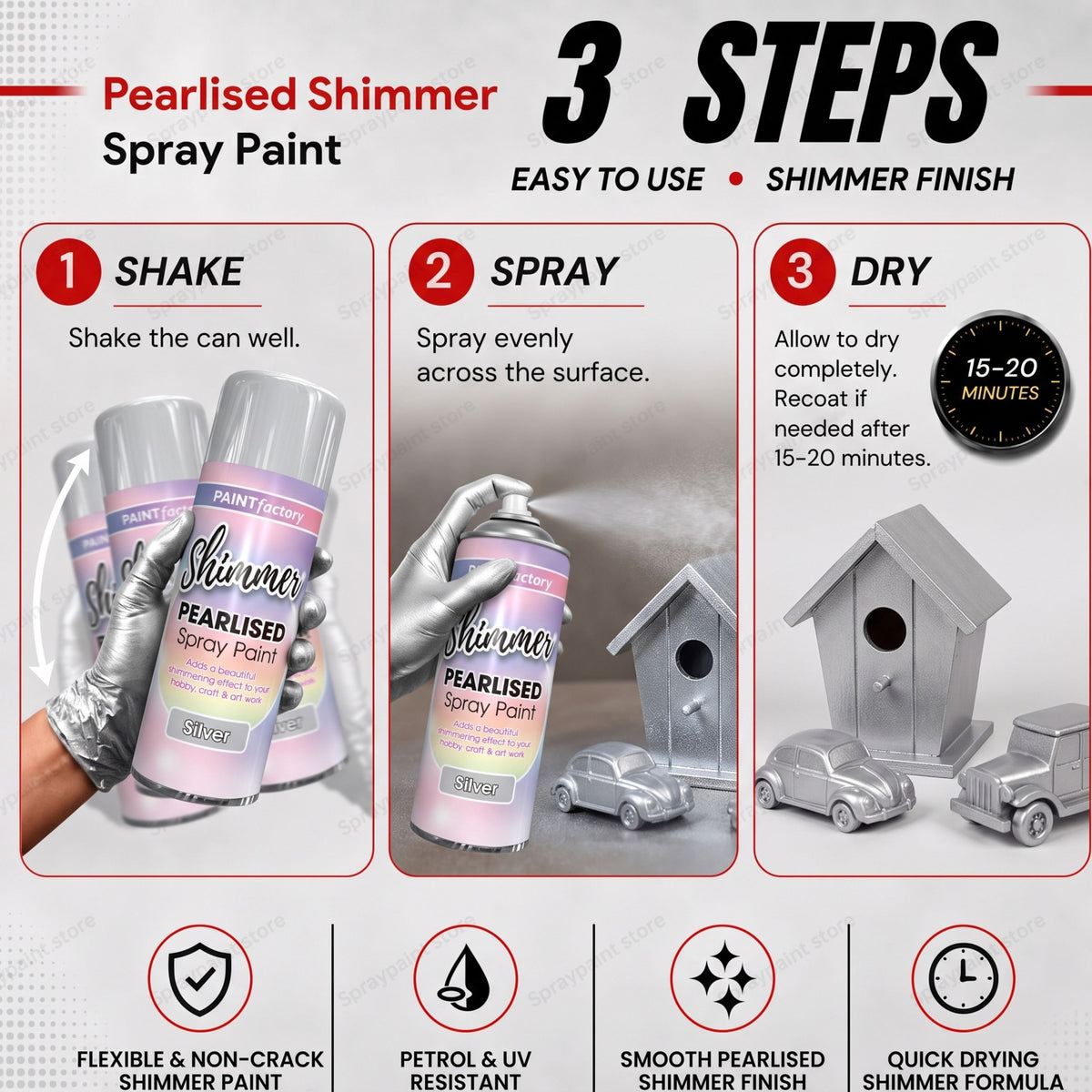 Pearlised Silver 400ml