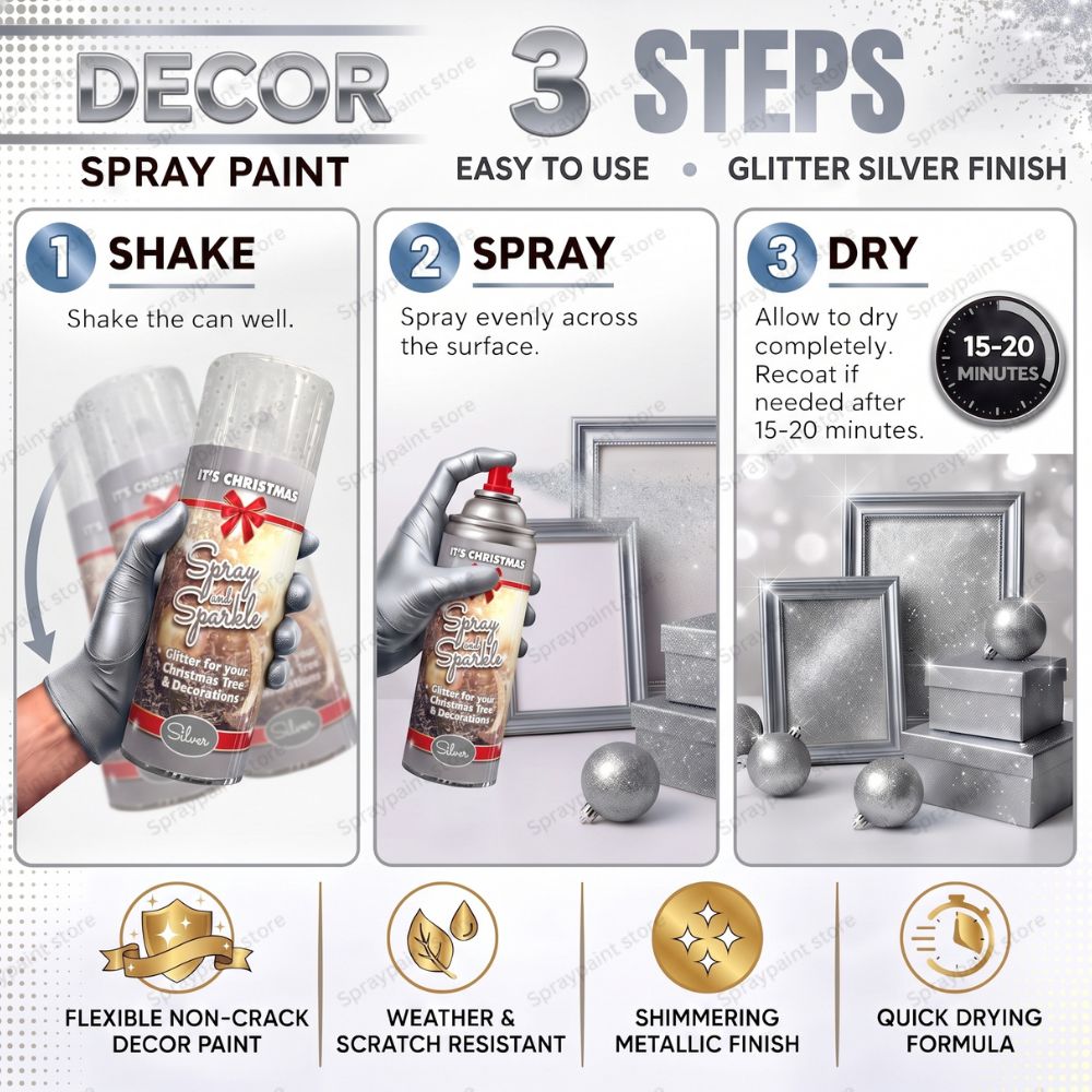 Glitter Xmas Silver 200ml