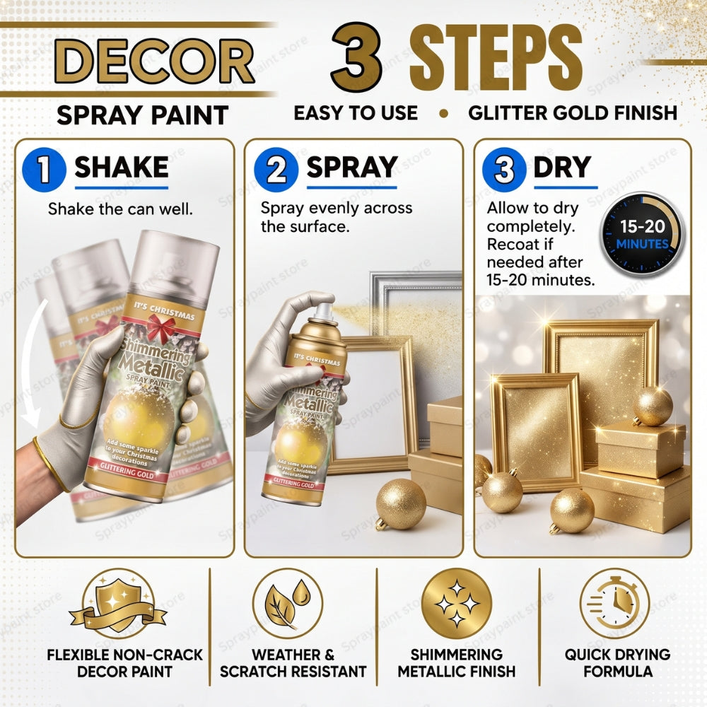 Glitter Spray Paint for Decorative Projects & Crafts