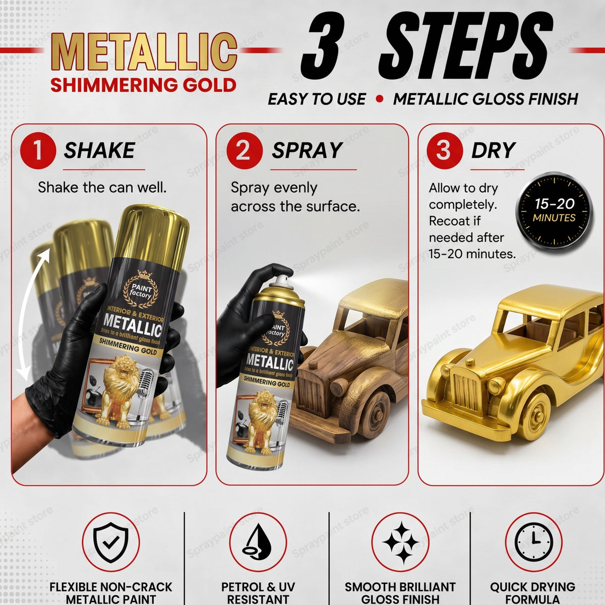 Metallic Spray for Metal & Ornaments