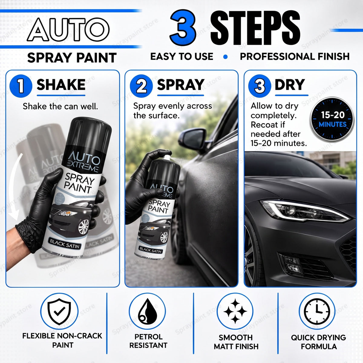 Auto Black Satin 250ml