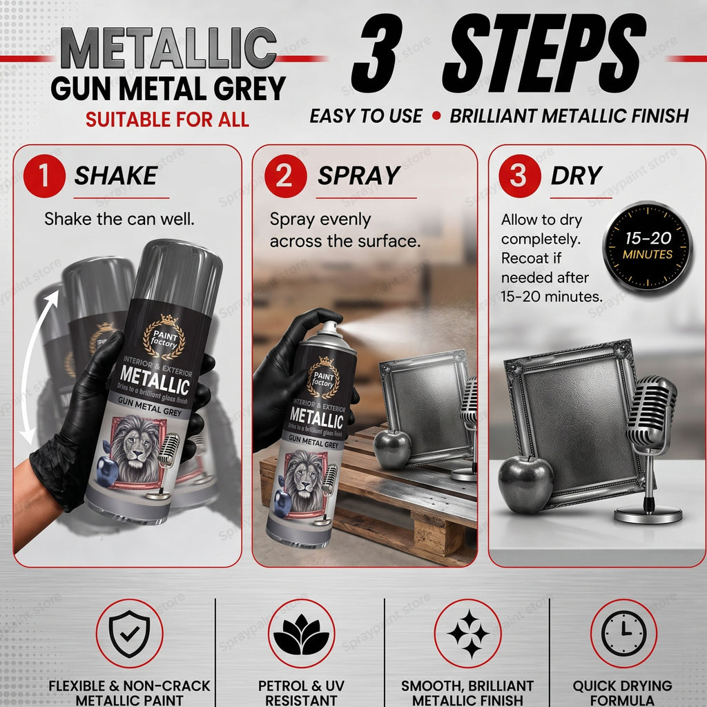 Metallic Gun Metal Grey 400ml