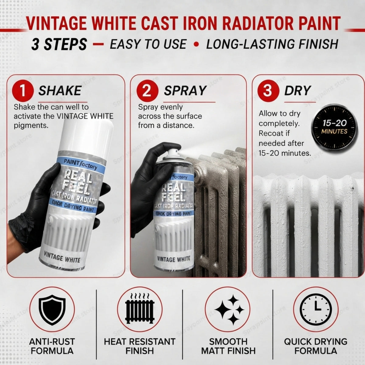Radiator Vintage White 400ml