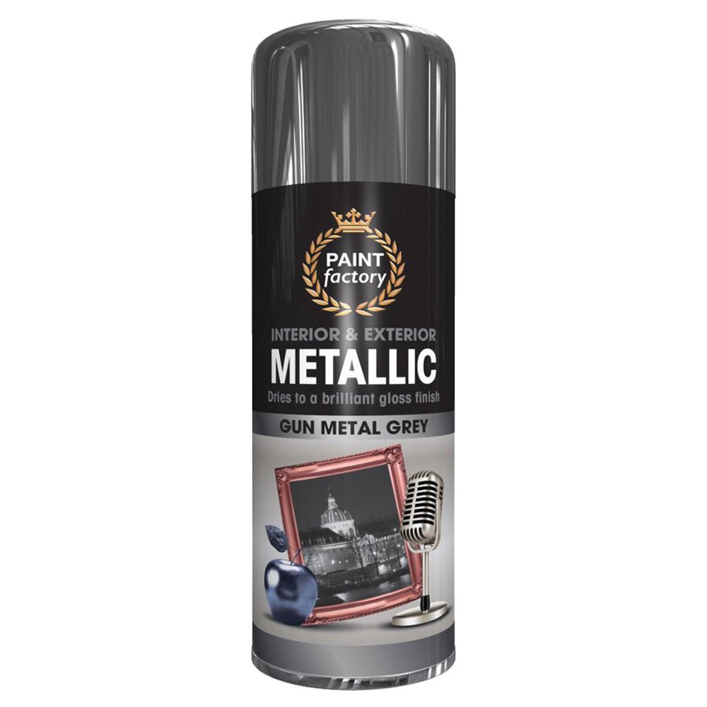 Metallic Gun Metal Grey 400ml - Spray Paint Store Metallic Gun Metal Grey 400ml