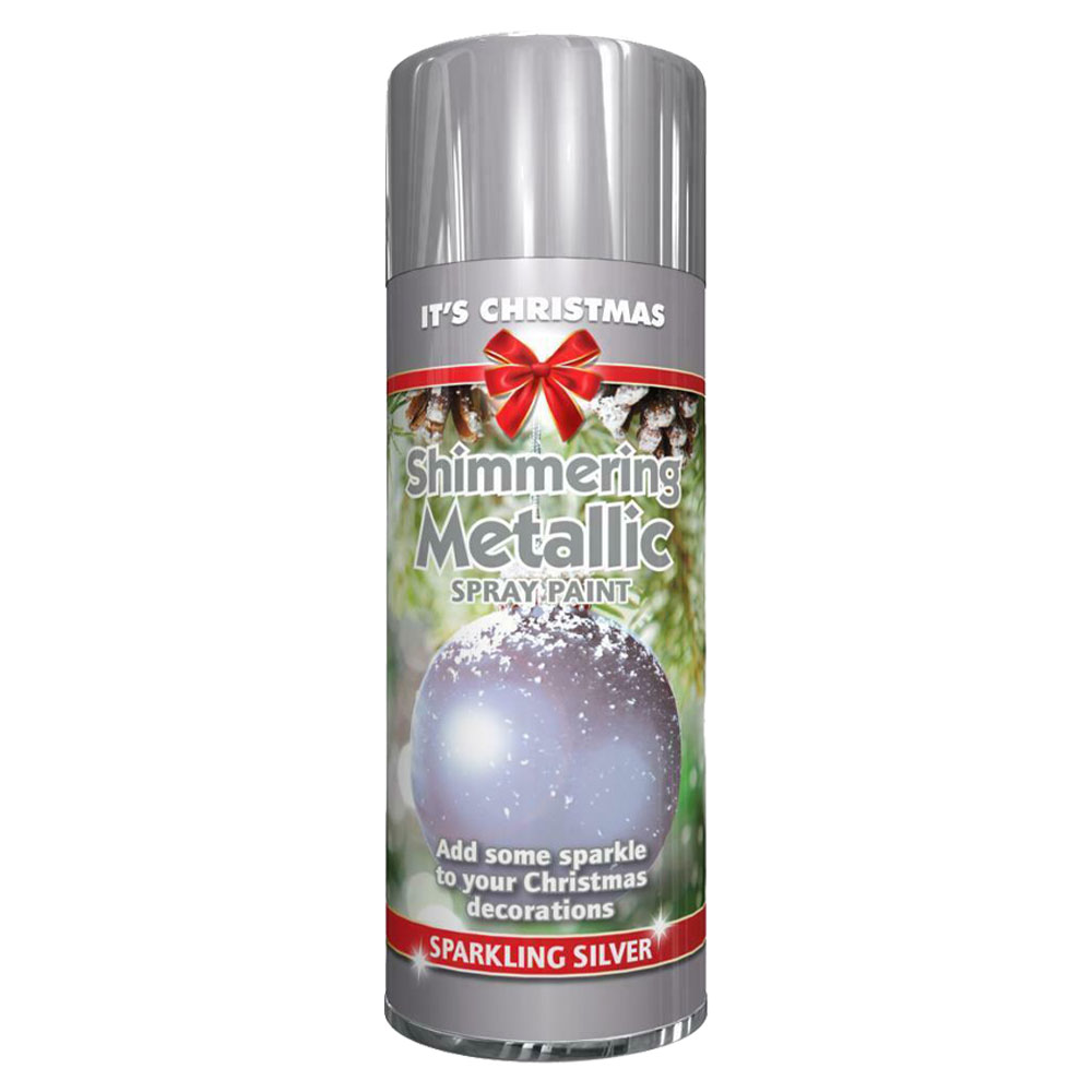 Metallic Xmas Silver 200ml - Glitter - Spray Paint Store Metallic Xmas Silver 200ml - Glitter
